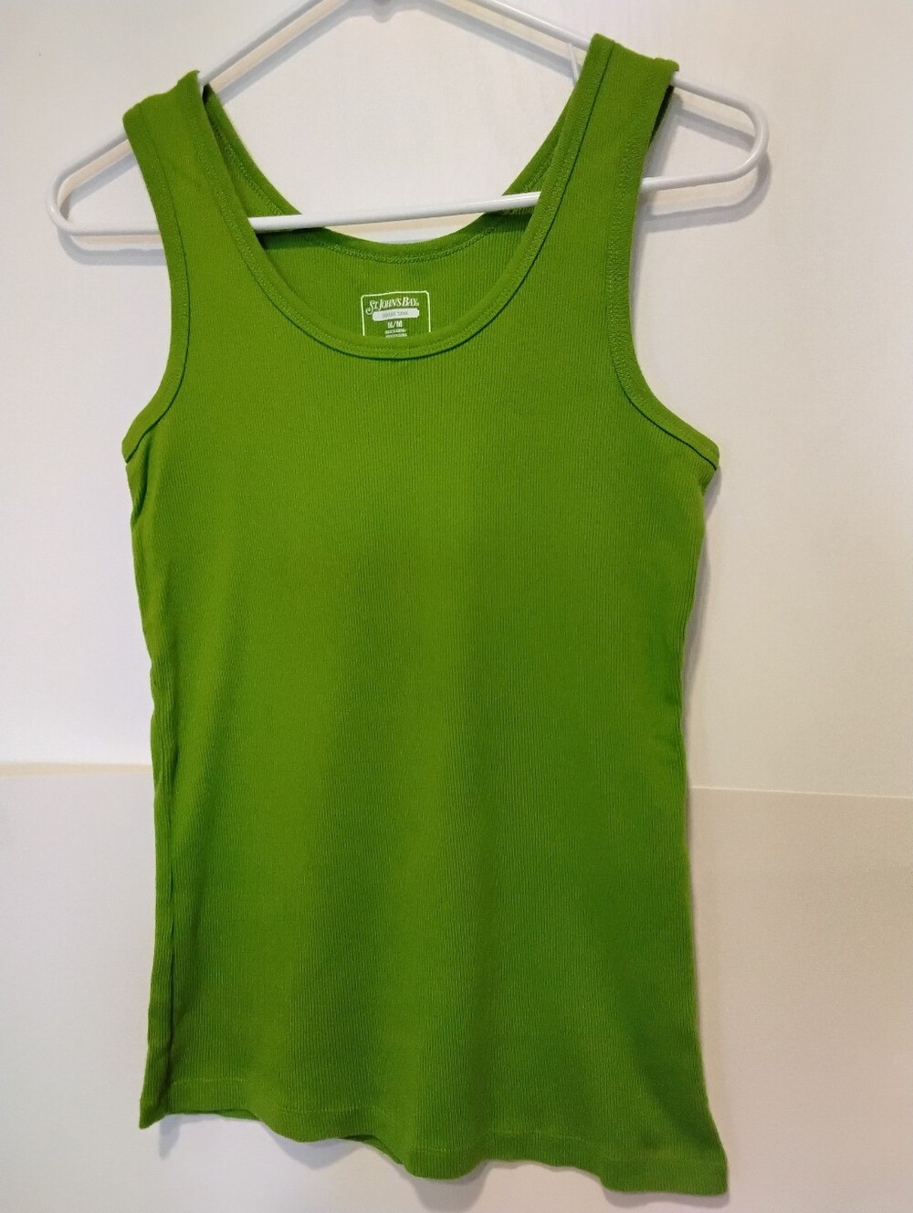 St Johns Bay Bright Green Ribbed Scoop Tank